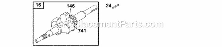 Crankshaft Diagram and Parts List for 134202-1114-E1  Briggs and Stratton Engine